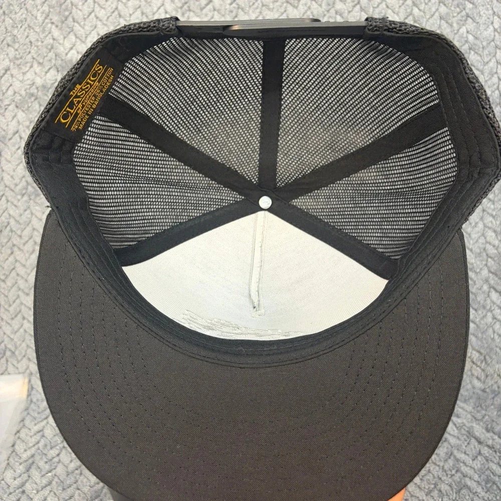 Yupoong The Classics Jakes Jungle Snapback Trucker Hat Black Mesh Cap 0798